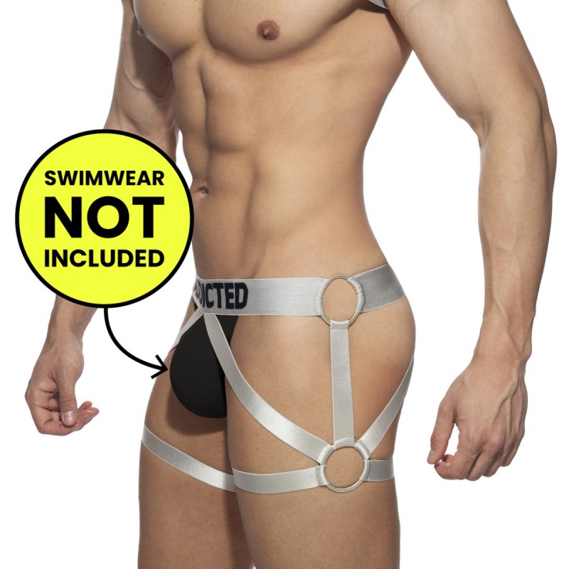 AD Fetish Party Leg Harness silver