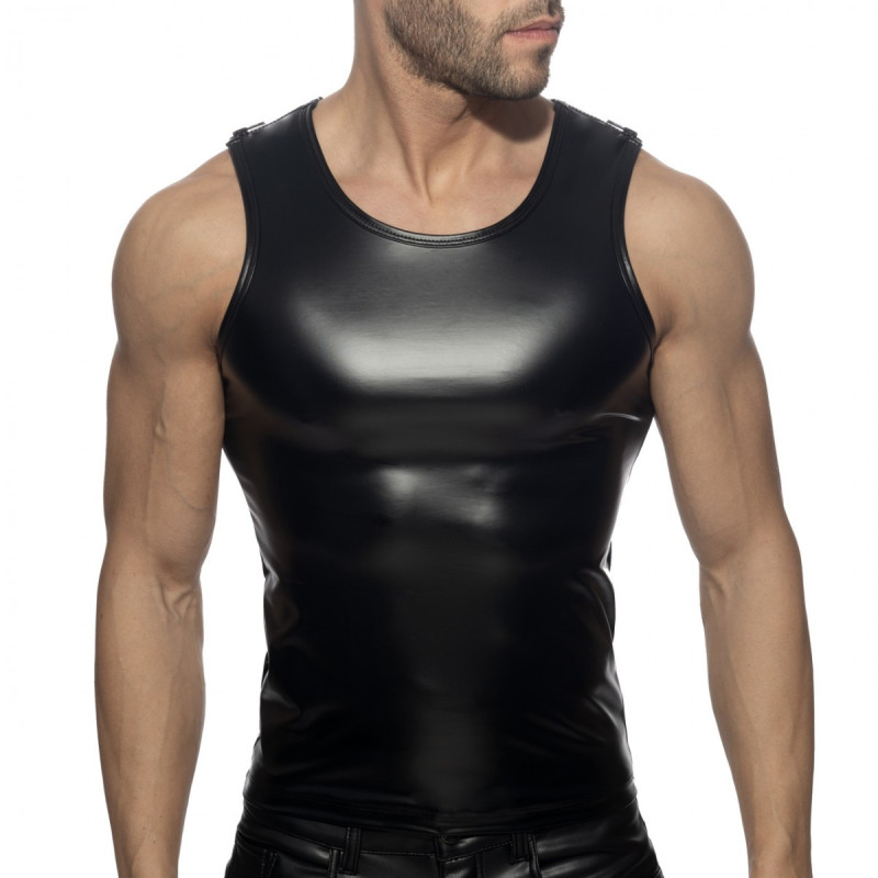 Ad Fetish Rub Shoulder Zip Tank Top black
