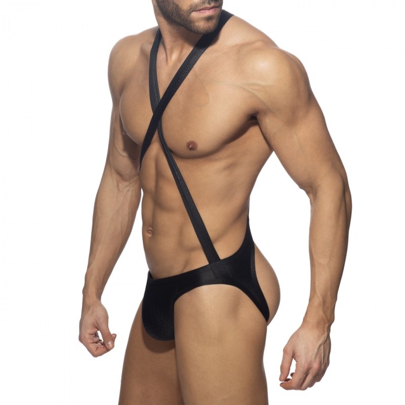 Addicted Reptile Cris Cross Bodysuit Black