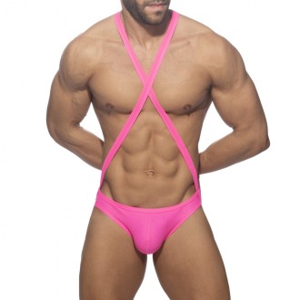 Addicted Reptile Cris Cross Bodysuit Neon Pink