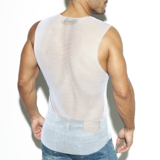 ES Collection Mesh Broad Tank Top White