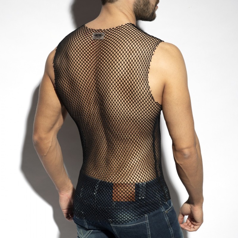 ES Collection Beachy Net Tank Top black