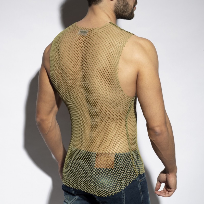 ES Collection Beachy Net Tank Top kaki