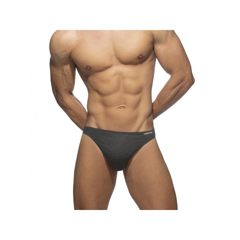 Addicted Cotton Thong charcoal